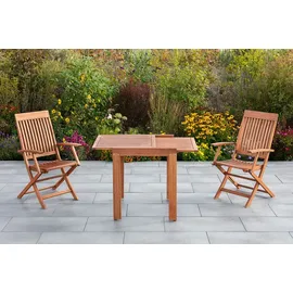 Merxx Comodoro Set 3-tlg. 2 Klappsessel Gartentisch Ausziehbar 65 (130) x 70 cm