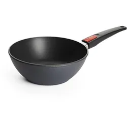 Wok WOLL "Diamond Lite Wok", grau (anthrazit), H:9cm Ø:24cm, Pfannen, abnehmbarer Griff, Induktion