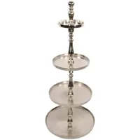 Lesli Living Etagere Brush 125cm Aluminium gebürstet Silber 4Etagen Servierständer Etagerie