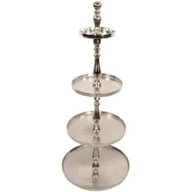 Lesli Living Etagere Brush 125cm Aluminium gebürstet Silber 4Etagen Servierständer Etagerie