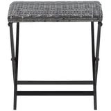 vidaXL Klapphocker Poly Rattan Grau