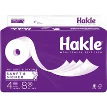 Hakle Toilettenpapier Sanft & Sicher 4-lagig, 8 Rollen