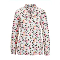 GOLDNER Langarmbluse Zeitlose Bluse mit einzigartigem Druck Rosa 44