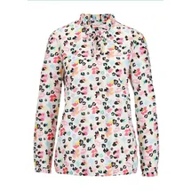 GOLDNER Langarmbluse Zeitlose Bluse mit einzigartigem Druck Rosa 44