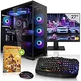 Megaport Komplett Set PC AMD Ryzen 7 5800X • GeForce RTX4070 12GB • 27" Monitor • Windows 11 • 32GB DDR4 • 1TB M.2 SSD • Luftkühlung • Tastatur • Maus pc Gaming komplettpaket