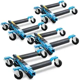 BITUXX Wagenheber Stahl blau 4 Rangierhilfen