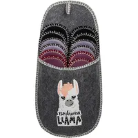 ONVAYA ABS Gästepantoffel, Llama, 6er Set, Antirutsch Sohle, Pantoffel Pantoffel (Packung, 6-tlg., 6er Set) Antirutsch Sohle Hausschuhe Filzpantoffel grau