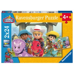 Ravensburger Kinderpuzzle 05588 - Dino Ranch Freundschaft - 2x24 Teile Dino Ranch Puzzle für Kinder ab 4 Jahren