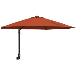 vidaXL Wand-Sonnenschirm mit LED-Leuchten Terrakottarot 248 cm