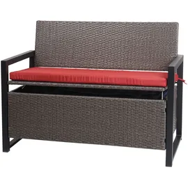Mendler HWC-F39 2er Sitzbank 120 x 60 x 45 cm Grau