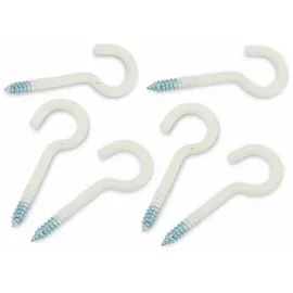 BGS Diy 88181 Satz Schraubhaken weiß kunststoffummantelt 60 mm 6-tlg.