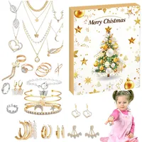 Weppduk Schmuck-Adventskalender,Schmuck-Adventskalender - Weihnachts-Countdown-Kalender 24 Tage | Trendiges Schmuckset für erwachsene Frauen und Teenager-Mädchen, Countdown-Kalender 2024