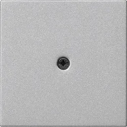 Gira System 55 Zentralplatte, Kabelauslass, aluminium, Befestigung mit Schraube, ohne Beschriftungsfeld, 27426