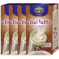 Kaffee-Instant Krüger Chai Latte Typ Schoko Sweet India Milchteepulver 250g 4er Pack