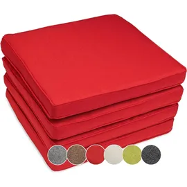 sunnypillow Sitzkissen 40 x 40 x 5 cm rot 4-tlg.