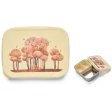 jenard Edelstahl Brotdose für Kinder – kompakte Brotdose/leichte Snackbox mit Silikon Deckel & Trennfach. Ideal für Kindergarten & unterwegs. Auslaufsicher & BPA-frei, Creme/Tiere im Wald
