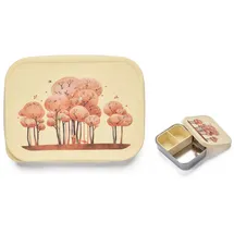 jenard Edelstahl Brotdose für Kinder – kompakte Brotdose/leichte Snackbox mit Silikon Deckel & Trennfach. Ideal für Kindergarten & unterwegs. Auslaufsicher & BPA-frei, Creme/Tiere im Wald