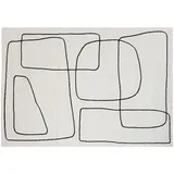 miliboo Rechteckiger Teppich mit Line-art-muster in Off-white und Schwarz 160 x 230 cm Tiana
