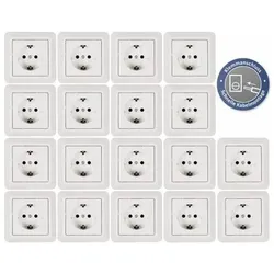 Schutzkontakt-Steckdose McPower ''Cup'' Klemmanschluss, 18er-Pack, inkl. Rahmen