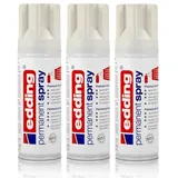 edding Sprühfarbe 3x edding Permanent Spray verkehrsweiß glänzend 200 ml Premium Acrylla weiß