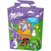 Milka Ostereiersuche Mix 1 x 162g I Osterschokolade Einzelpackung I für das Osternest und zum Verstecken I Süßigkeiten zu Ostern aus 100% Alpenmilch Schokolade