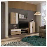 Vicco Wohnwand Berno, Sonoma/weiß, Set,