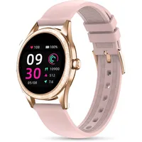 LUNIQUESHOP Smart Watch LSLUXE Brilliant Frau | Blutdruck Uhr | Smartwatch | Damen Schrittzähler Uhr | | Herzfrequenzmesser | Rrunde Armbanduhr mit personalisiertem Bildschirm