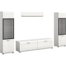 Home Affaire Wohnwand HOME AFFAIRE "FLORENZ, 4-teilige Wohn-Kombination, hochwertige MDF-Front", weiß hochglanz tiefzieh, B:280cm H:160cm T:41cm, Holzwerkstoff, Kastenmöbel-Sets, Wohnwand, Wohn-Kombination, Wohnzimmer-Möbel, Wohnzimmer,Kombination, Kombi