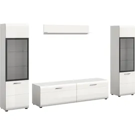 Home Affaire Wohnwand HOME AFFAIRE "FLORENZ, 4-teilige Wohn-Kombination, hochwertige MDF-Front", weiß hochglanz tiefzieh, B:280cm H:160cm T:41cm, Holzwerkstoff, Kastenmöbel-Sets, Wohnwand, Wohn-Kombination, Wohnzimmer-Möbel, Wohnzimmer,Kombination, Kombi