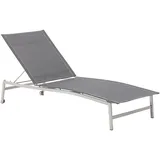 Zebra Technologies Zebra One Gartenliege Edelstahl/Textilene Dunkelgrau|Hellgrau