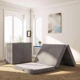 MOLPHIT Memory Foam Klappmatratze140x200cm,15 cm hoch Faltmatratze mit Waschbaren Bezügen, Umkehrbares Design,Faltbare 3-Teilige Gästematratze für Reisen&Gäste