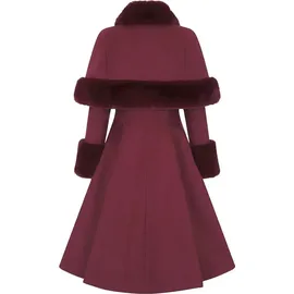 Hell Bunny Vintage Mantel - Capulet Coat Dunkelrot S - rot - S