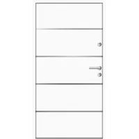 Aluminium-Stahl Nebeneingangstür "ARANJA" Weiß RAL 9016 beidseitig innen öffnend DIN rechts