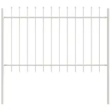 vidaXL Gartenzaun mit Speerspitzen Weiß 1,7x0,8 m Stahl