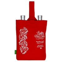 Horjun Flaschenträger Weinrucksack (Weihnachtsgeschenke, 2-St., Flaschenkorb), 100% Baumwolle, Gabardine Stoff rot