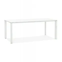 Besprechungstisch XLINE Metall Glas | Designer Esstisch mit Chrom Akzenten | Moderner Konferenztisch Weiß | Minimalistisch | Kadima Design