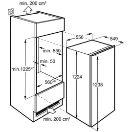 AEG SKE612F1AF Einbaukühlschrank (203 l, 1224 mm hoch)