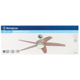 Westinghouse Bendan 132 cm Deckenventilator Apfelholzoptik mit Licht inkl. Fernbedienung