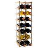 Proregal Weinregal VINOTECA MOD Metal HxBxT 72,5x22,5x24,5cm | 2x7 Flaschen Massives Kiefernholz Natur | Flaschenregal