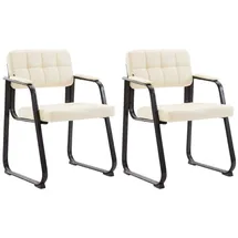 TPFLiving Esszimmerstuhl Canam Kunstleder creme beige 2er Set