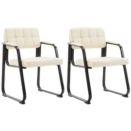 TPFLiving Esszimmerstuhl Canam Kunstleder creme beige 2er Set