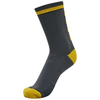 hummel Unisex Elite Indoor Sock Low Pa Sock, EBONY/TAWNY OLIVE, 46