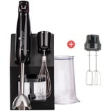 KeMar Kitchenware Stabmixer KSM-1000 Stabmixer-Set, 1000 W, 17.000 U/min Aufbewahrungsständer Messbecher Titan Klinge schwarz