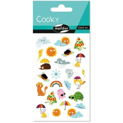 Maildor 10x Cooky, 1 Stickerbogen 7,5x12cm, Wettervorhersage - Mehrfarbig CY156C