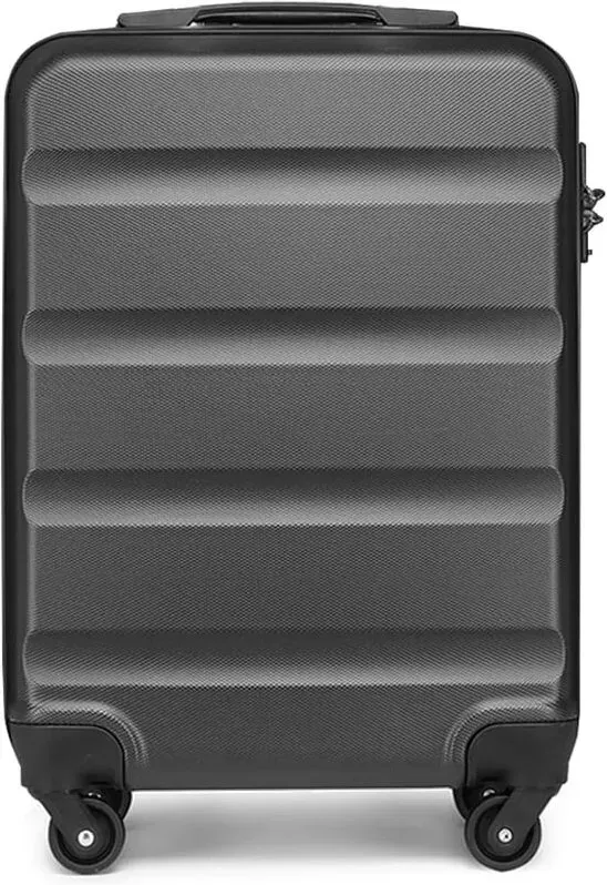 Kono Handgepäck Hartschale ABS Carry-on Koffer mit 4 Doppelrädern und Ziffern-Kombinationsschloss (Grau)