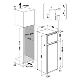 Bauknecht KDI 14S2 Einbau-Kühlgefrierkombination (218 l, 1441 mm hoch)