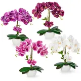 Kunstorchidee PASCH® Orchidee künstlich wie echt (40cm) in Hochglanz-Keramiktopf Orchidee, PASCH lila