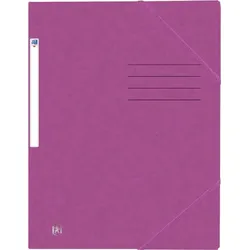 HAMELIN Eckspannmappe, DIN A4, 390g, violett 3 Einschlagklappen, Gummiband,