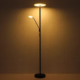 GLOBO Leseleuchte Stehlampe Deckenfluter dimmbar schwarz Metall Glas LED Flexospot