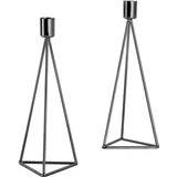 Echtwerk Kerzenhalter Set Modern Big Metall Schwarz